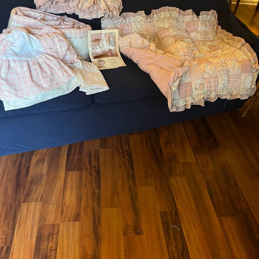 Kids Line Sugar & Spice Baby Girls Crib Bedding Set Pink Checkered/ Flowers